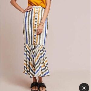Azulu button maxi skirt